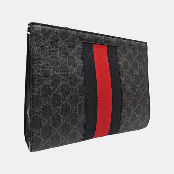 GG Supreme Monogram Coated Canvas Gray