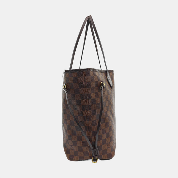 Authenticated pre-owned NEVERFULL MM Damier Ebene Coated Canvas Brown - Tote Bag at Looply