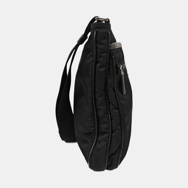 Bolso bandolera de nailon, nailon negro