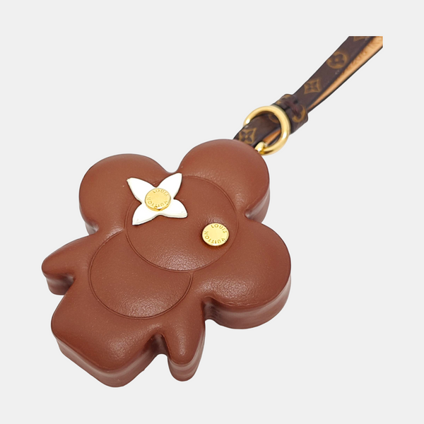 Coated Canvas Bag Charm Brown