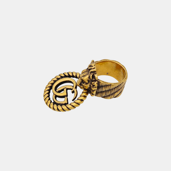 Lion Head Metal Gold Ring EU 52