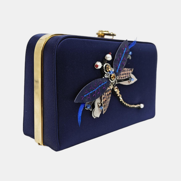 Silk Satin Clutch Blue