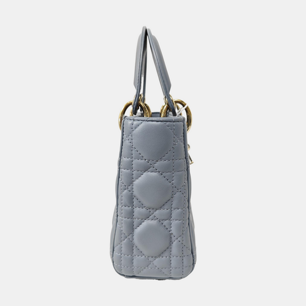 Lady Dior Mini Cannage Lambskin Blue