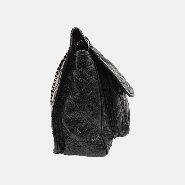 NIKI Medium Chevron Calfskin Black