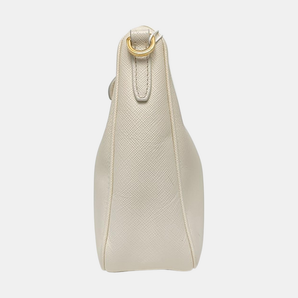 Authenticated pre-owned Re-Edition2005 Saffiano Calfskin White - Crossbody Bag at Looply