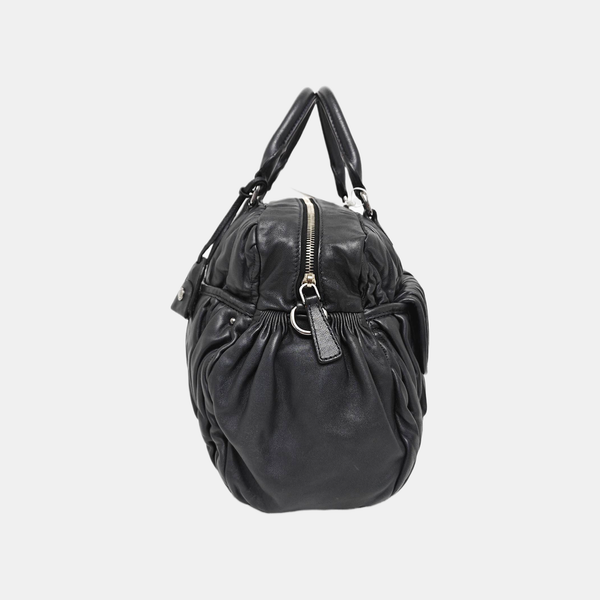 Quilted Lambskin Shoulder Bag Black