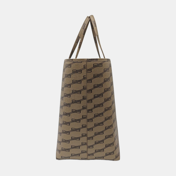 Coated Canvas Tote Bag Brown