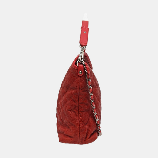 Quilted Grained Calfskin Red