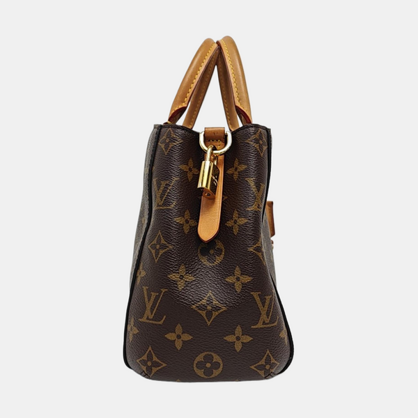 MONTAIGNE BB Monogram Coated Canvas Brown