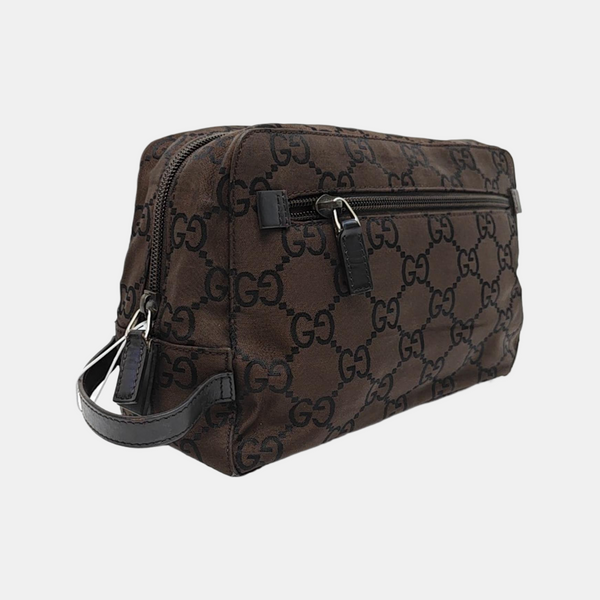Monogram Canvas Clutch Brown