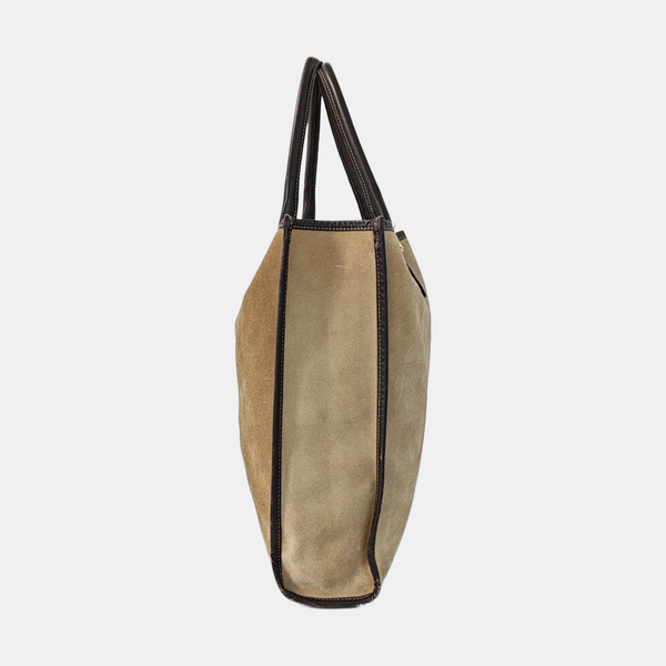 Suede Tote Bag Brown