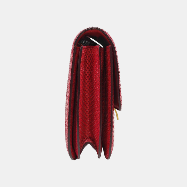 Authenticated pre-owned CLASSIC BOX Medium Python Red - Shoulder Bag at Looply