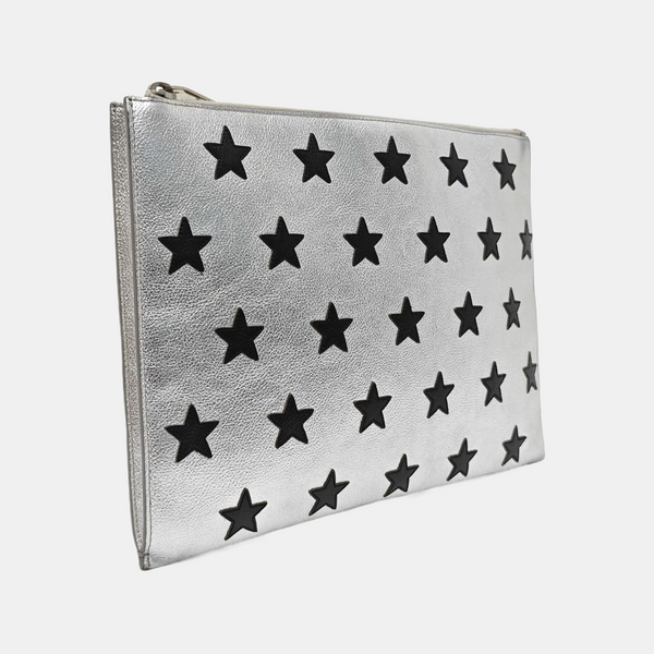 Calfskin Clutch Silver