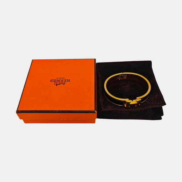 Clic H Metal Black Bangle