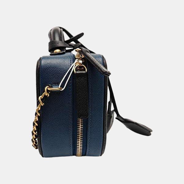 FILIGREE Small Quilted Grained Calfskin Blue