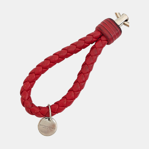 Leather Bag Charm Red