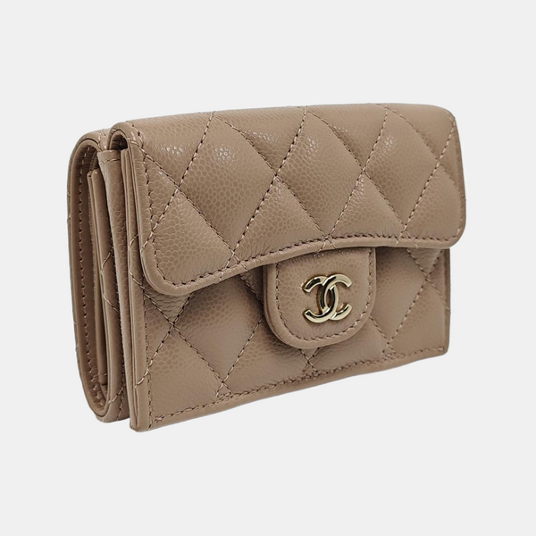 CLASSIC FLAP Quilted Grained Calfskin Pink Wallet
