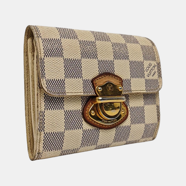 JOEY Damier Azur Coated Canvas White Wallet