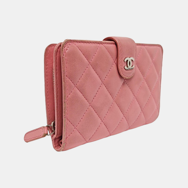 Quilted Lambskin Wallet Pink