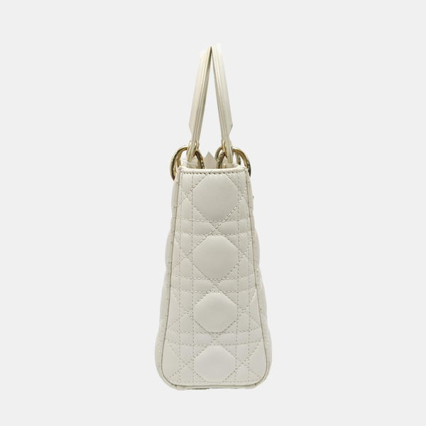 Lady Dior Small Cannage Lambskin White