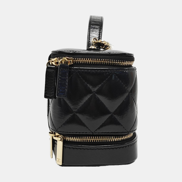 VANITY CASE Small Quilted Lambskin Black