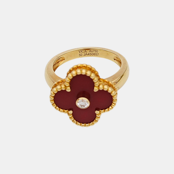 Vintage Alhambra 18k Gold Ring EU 50