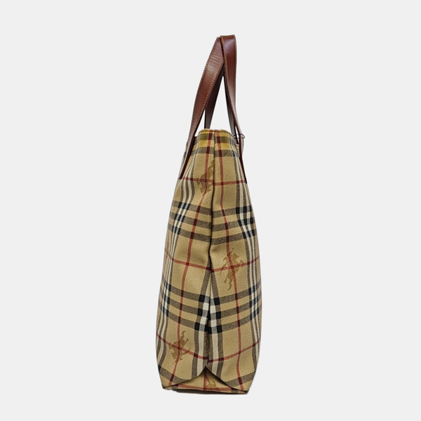 Coated Canvas Tote Bag Beige