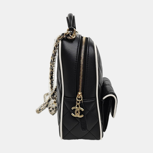 25P Mini Quilted Lambskin Black