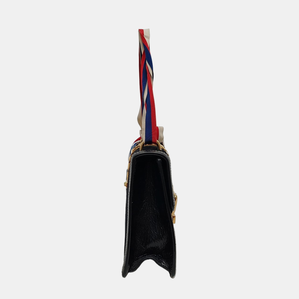 Sylvie Small Monogram Velvet Black