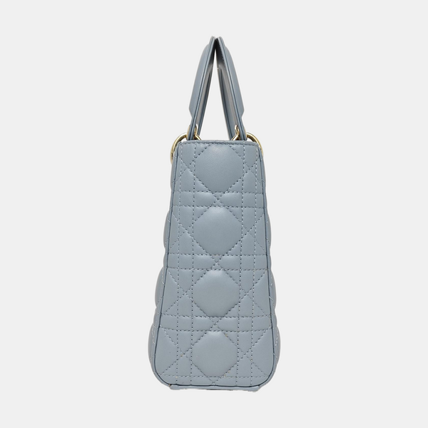 Lady Dior Small Cannage Lambskin Blue
