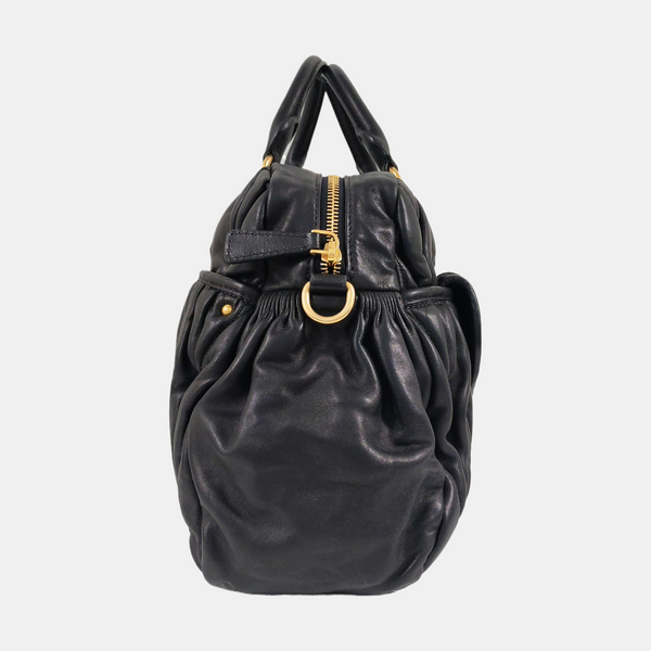 Quilted Lambskin Shoulder Bag Black