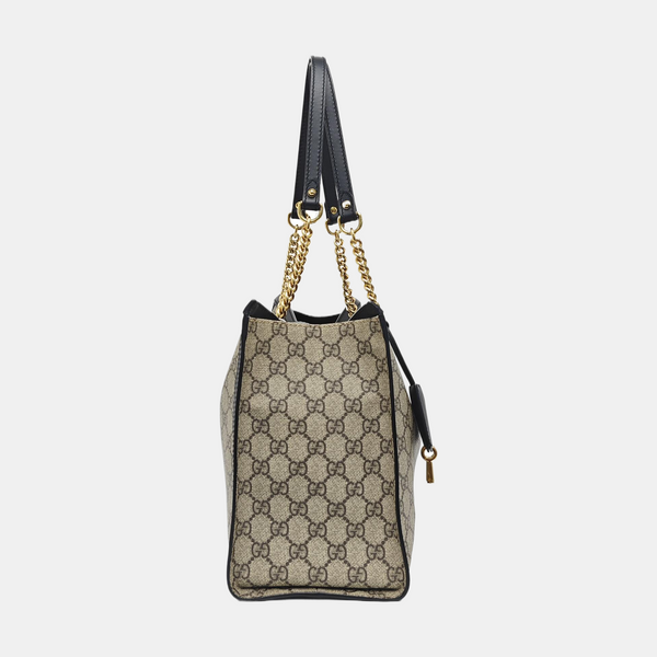 Padlock Medium Monogram Coated Canvas Beige