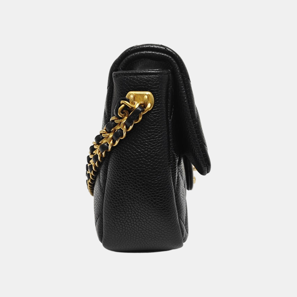 CLASSIC FLAP Mini Quilted Grained Calfskin Black