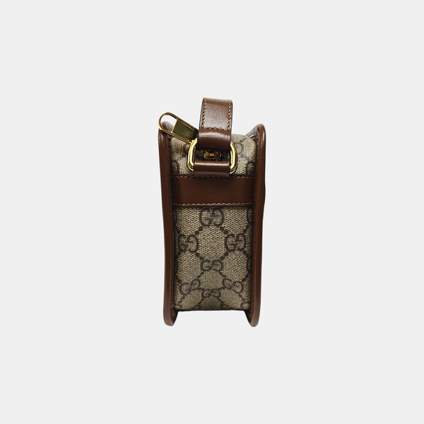 GG Supreme Mini Monogram Coated Canvas Beige