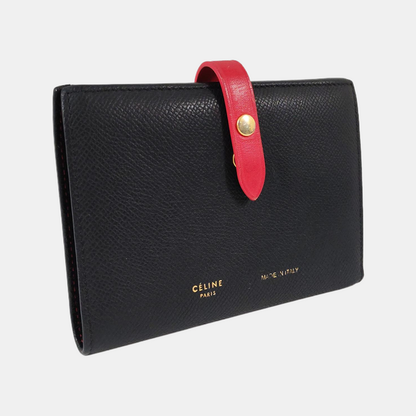 STRAP Calfskin Black Wallet