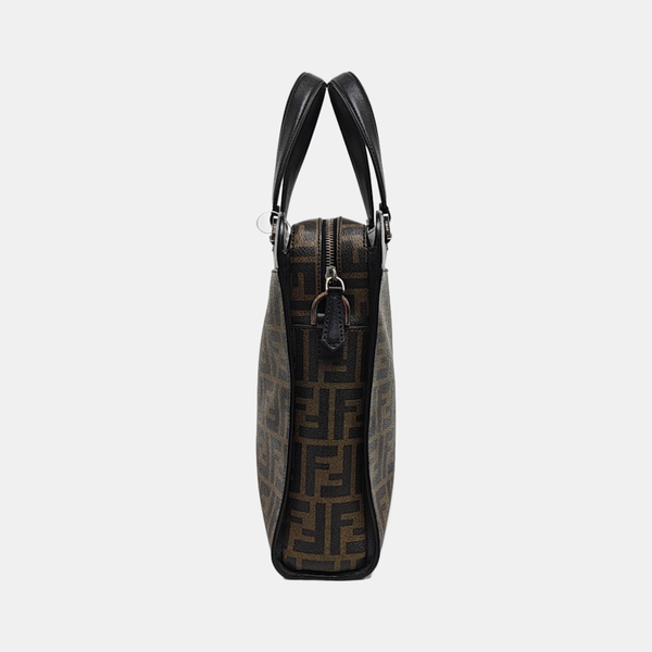 Coated Canvas Shoulder Bag Brown