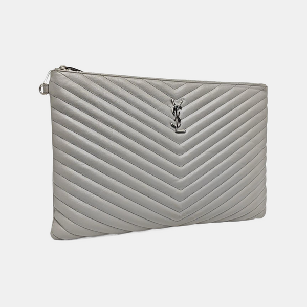 MATELASSE Chevron Calfskin Gray