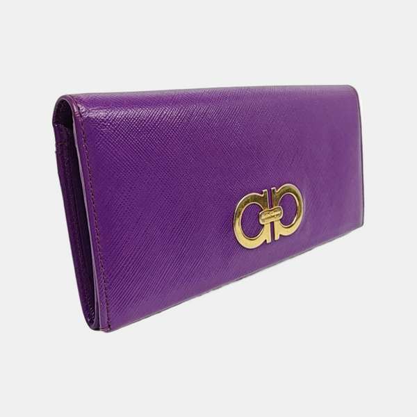 Gancini Calfskin Purple Wallet