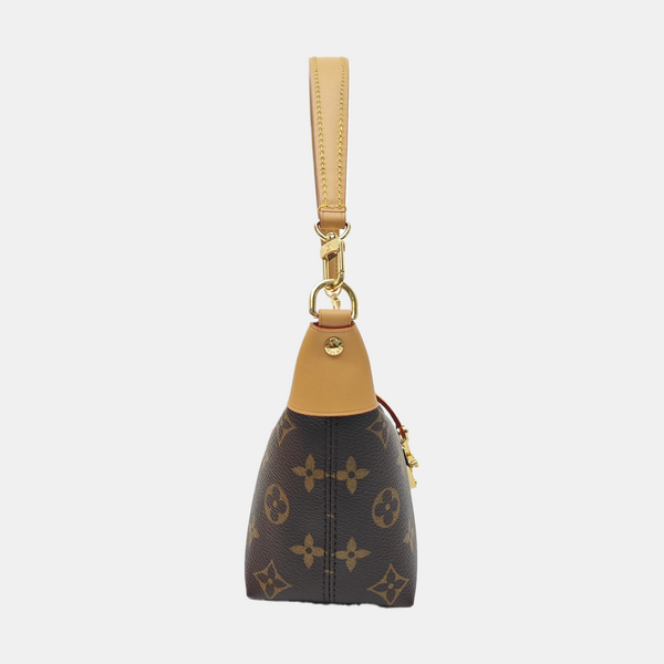 Pochette Mia Monogram Coated Canvas Brown