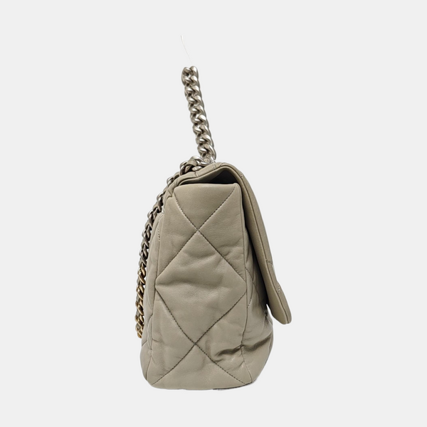 CHANEL 19 Maxi Quilted Lambskin Gray
