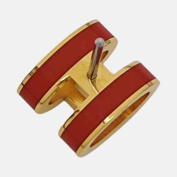 Pop H Metal Orange Stud Earrings