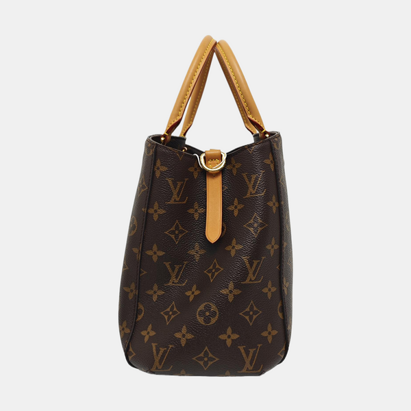 MONTAIGNE MM Monogram Coated Canvas Brown