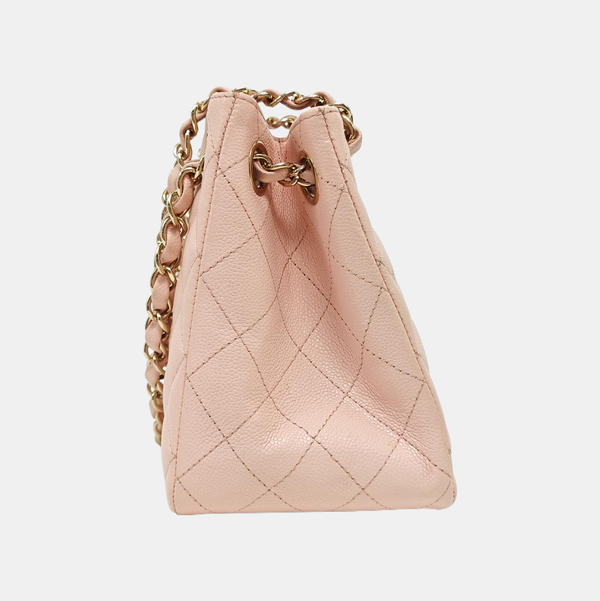 23P TOTE Quilted Grained Calfskin Pink