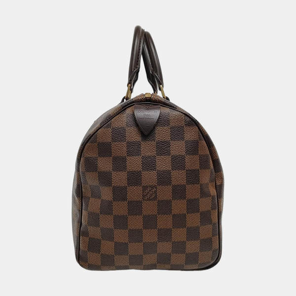Authenticated pre-owned SPEEDY 30 Damier Ebene Coated Canvas Brown - Top Handle Bag at Looply