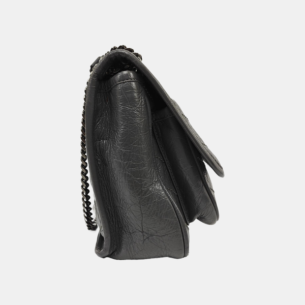 NIKI Small Chevron Calfskin Gray