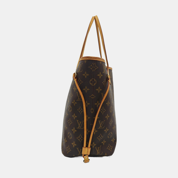 NEVERFULL MM Monogram Coated Canvas Brown