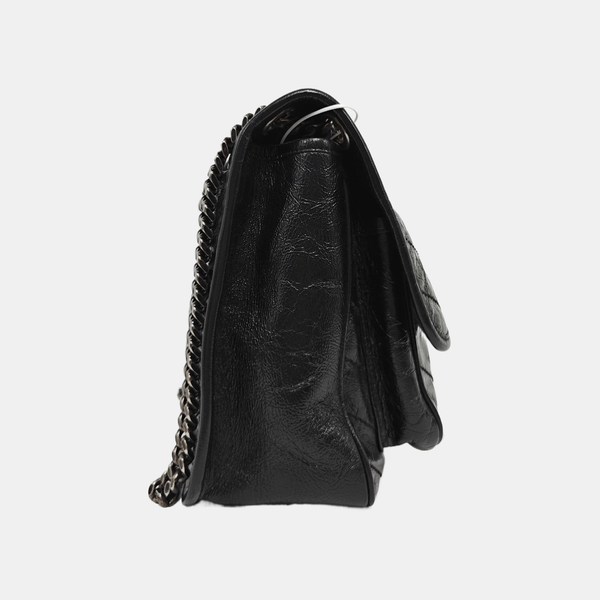 NIKI Medium Chevron Calfskin Black
