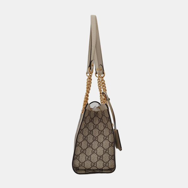 Padlock Small Monogram Coated Canvas Beige