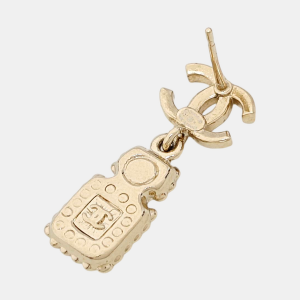 CC Logo Metal Gold Earrings