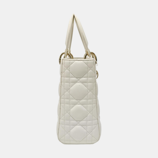 Lady Dior Small Cannage Lambskin White